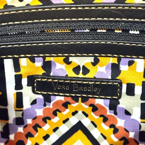 Vera Bradley Black and Brown Leather Tote - Picture 6 of 10